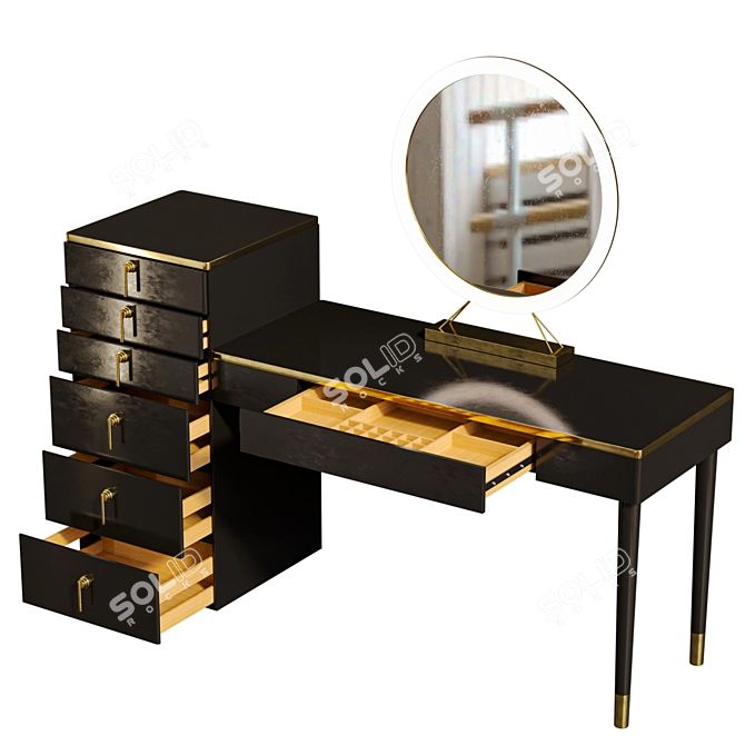 Vanity Table with Decor 3D model image 4