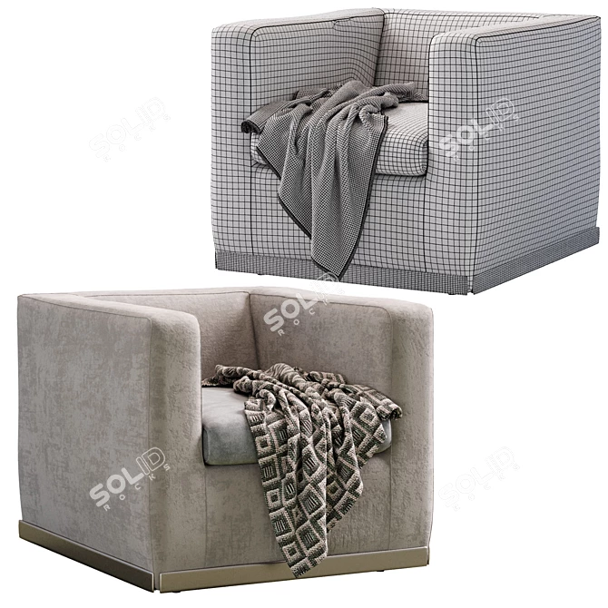 Elegant Suitcase Line Armchair Design 3D model image 5