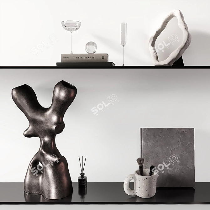 Elegant Home Decor Set 3D model image 1
