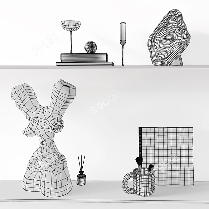 Elegant Home Decor Set 3D model image 5