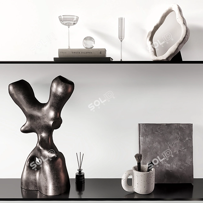 Elegant Home Decor Set 3D model image 6