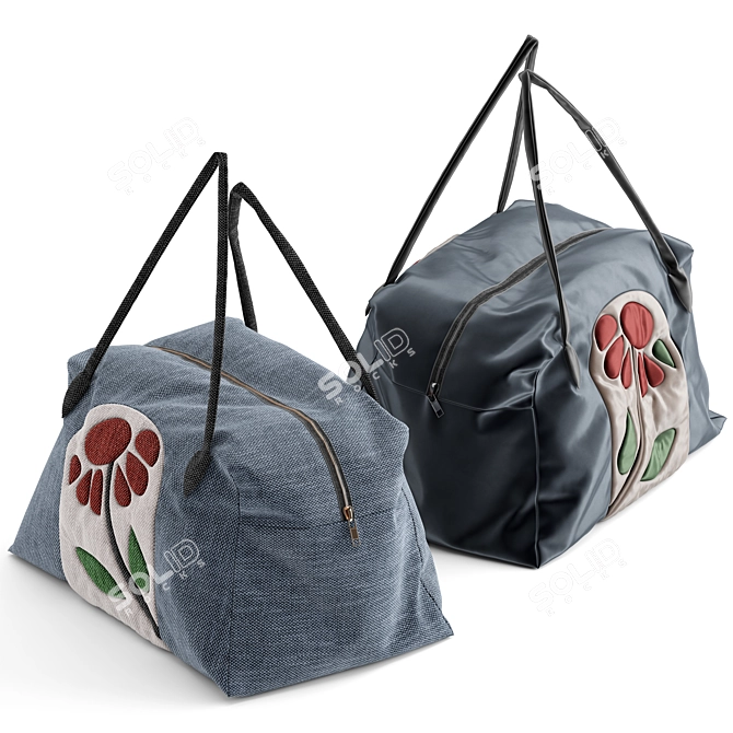 Stylish Bags Set of 4 3D model image 1