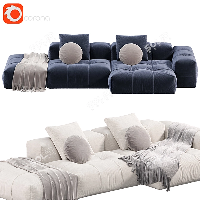 Saba Italia PIXEL Sofa: Modern Elegance 3D model image 2