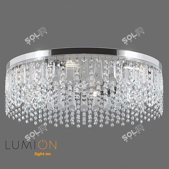 Sparkle Chrome Ceiling Crystal Chandelier 3D model image 2