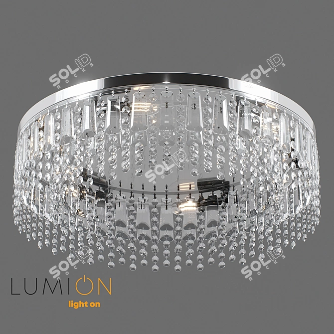 Sparkle Chrome Ceiling Crystal Chandelier 3D model image 3
