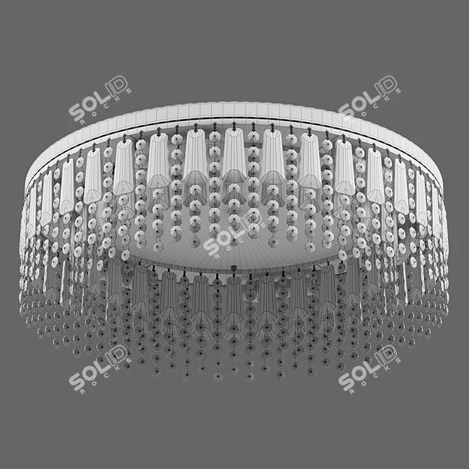 Sparkle Chrome Ceiling Crystal Chandelier 3D model image 5