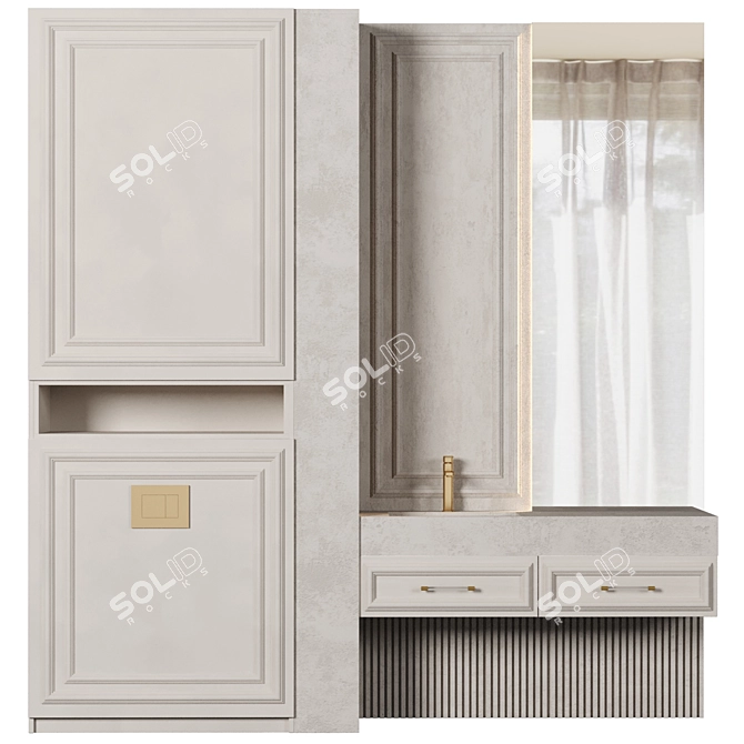 Modern Bathroom Vanity Set Kit 3D model image 2