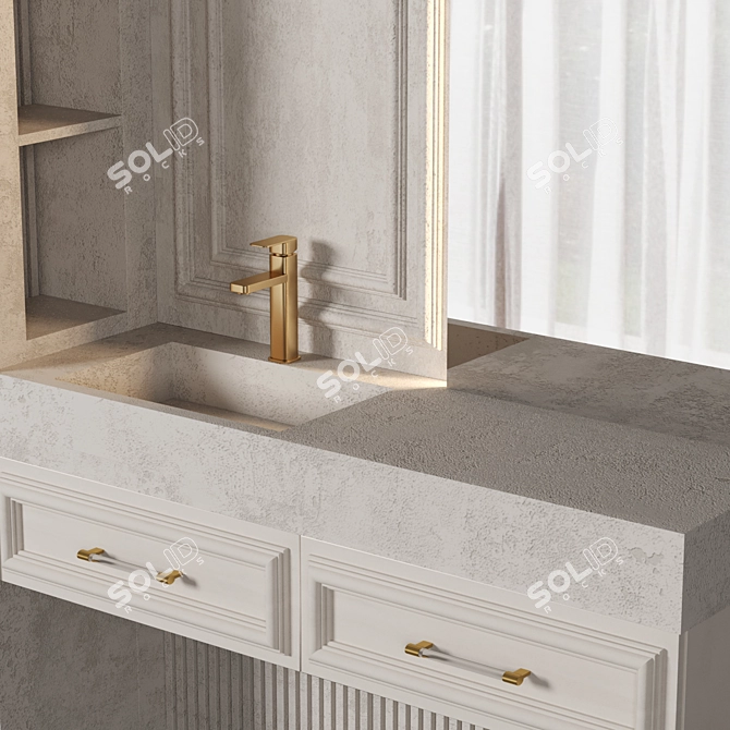 Modern Bathroom Vanity Set Kit 3D model image 3