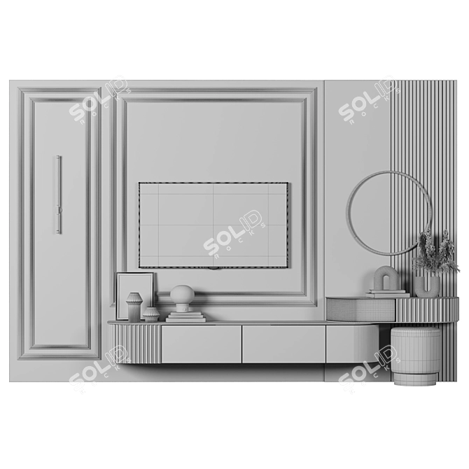 Modular TV Wall Kit 3D model image 4