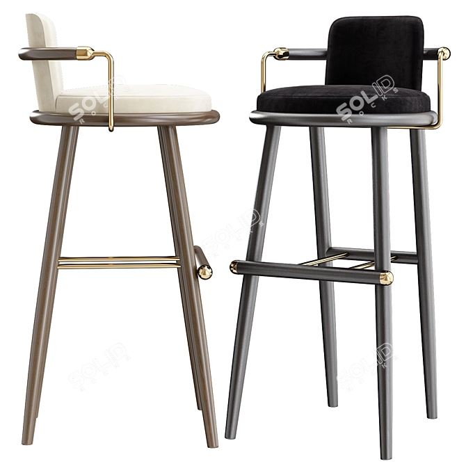 Modern Millimeter Darla Bar Chair 3D model image 8