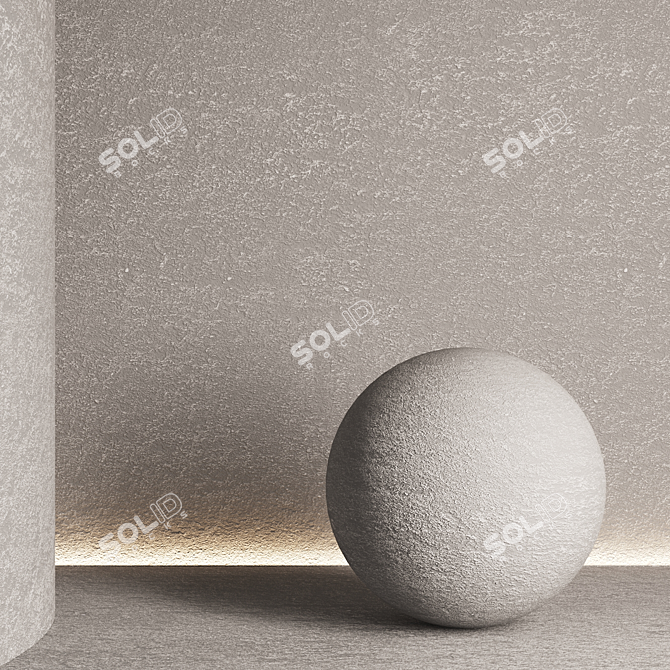 Seamless Textured Concrete Plaster Kit 3D model image 2
