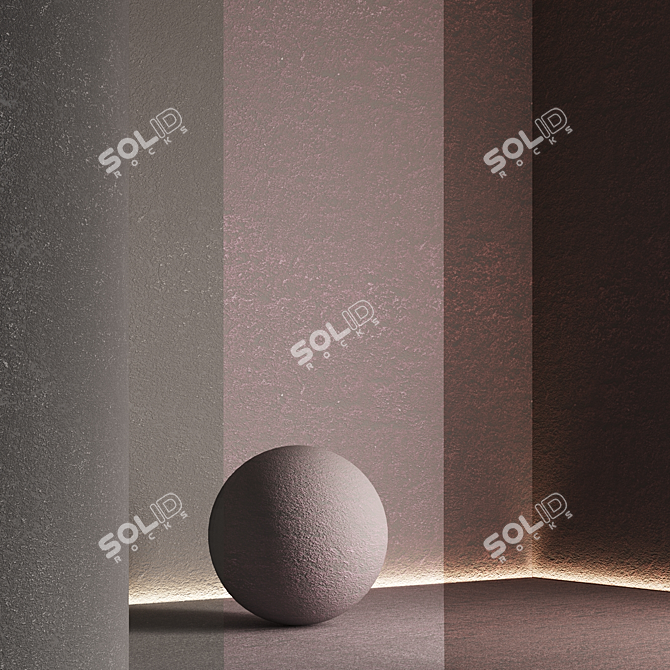 Seamless Textured Concrete Plaster Kit 3D model image 4