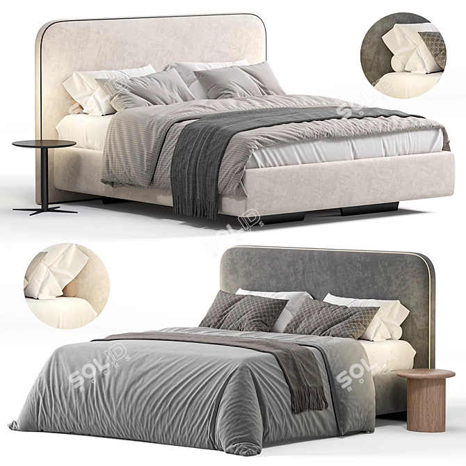 Metis Soft Bed: Contemporary Elegance 3D model image 1