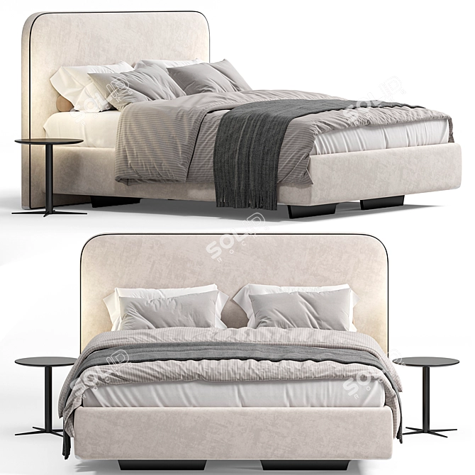 Metis Soft Bed: Contemporary Elegance 3D model image 2