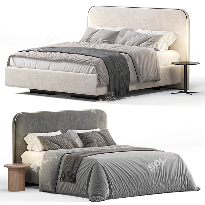Metis Soft Bed: Contemporary Elegance 3D model image 3