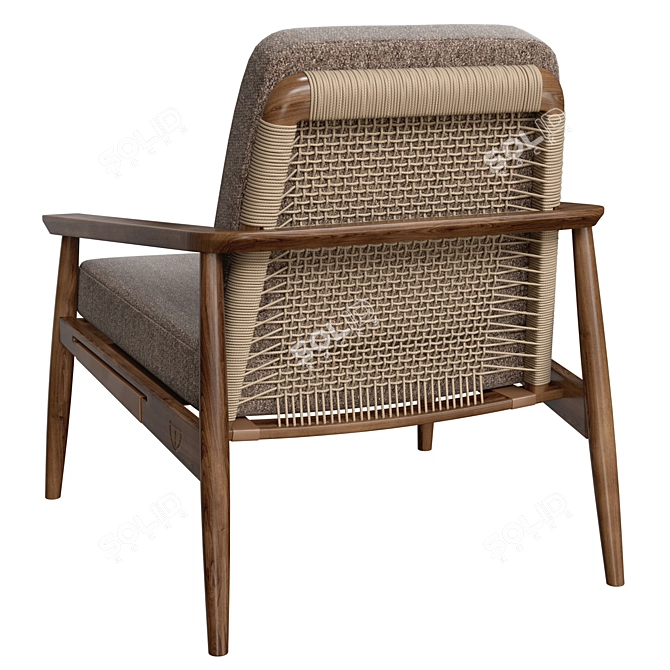 Walnut Wood Adam Armchair Luxe 3D model image 2