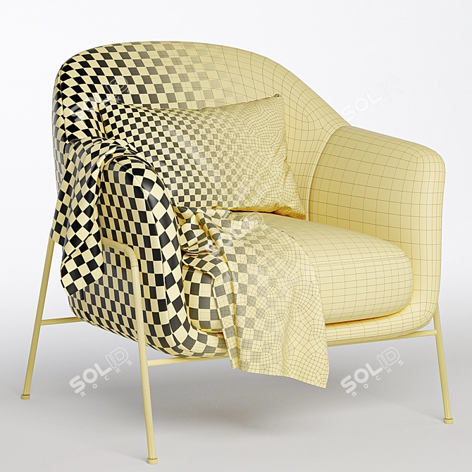 Cozy Wiley Armchair, 3 Colors 3D model image 6