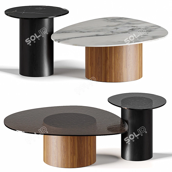 Modern Calligaris Mushroom Coffee Tables 3D model image 1