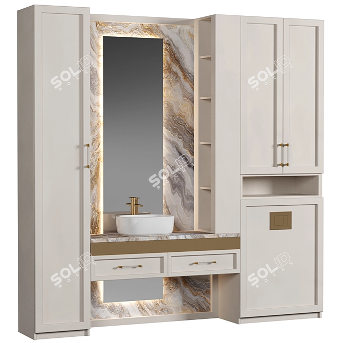 Versatile Bathroom Furniture Set 3D model image 1