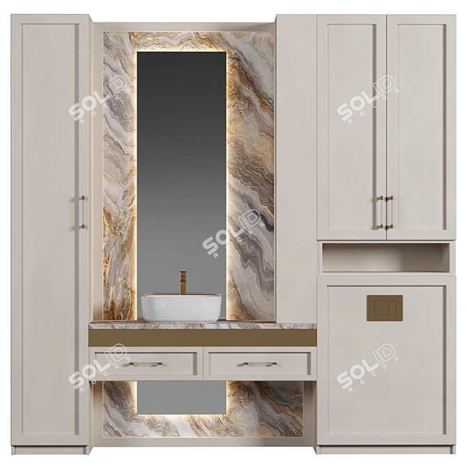 Versatile Bathroom Furniture Set 3D model image 2