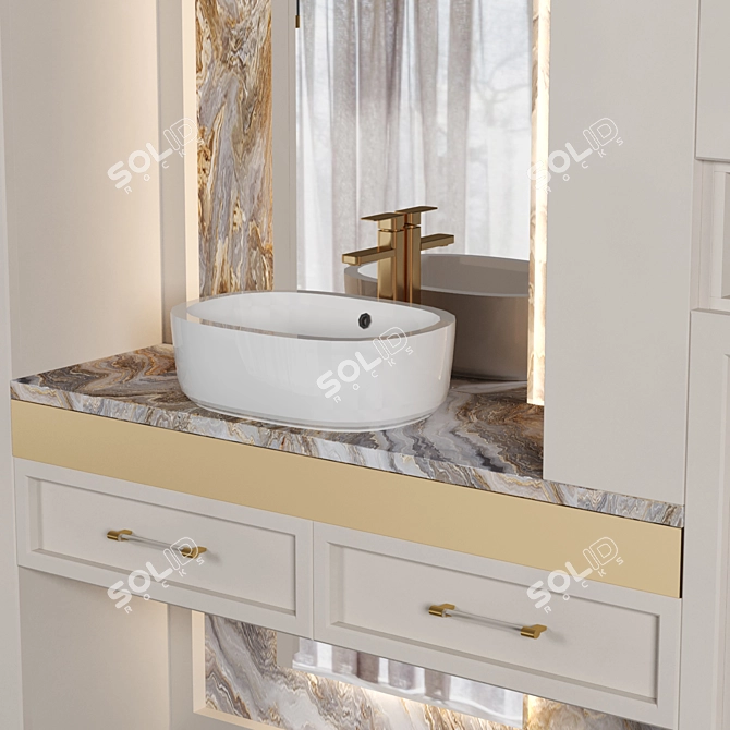 Versatile Bathroom Furniture Set 3D model image 3