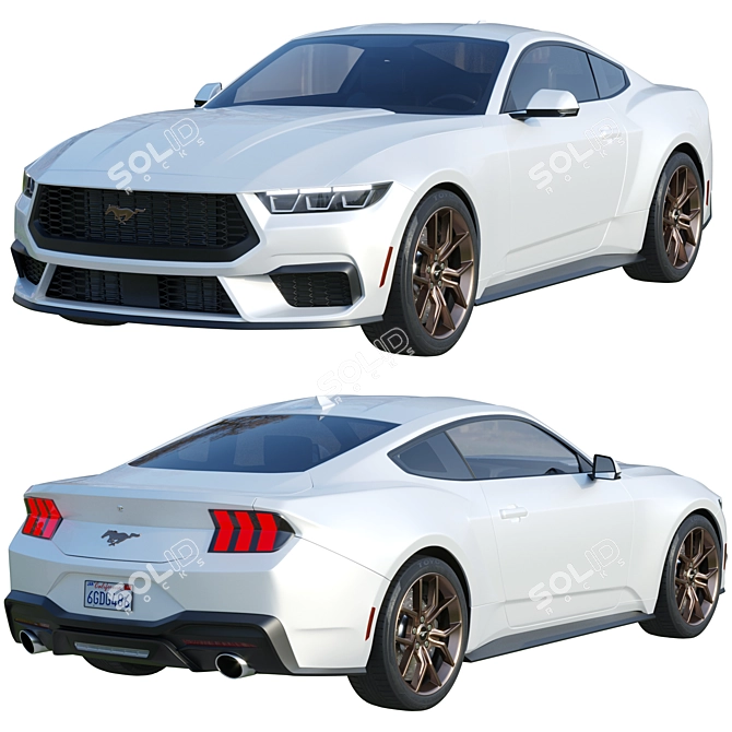 Ford Mustang 2023: Modern Classic Muscle 3D model image 1