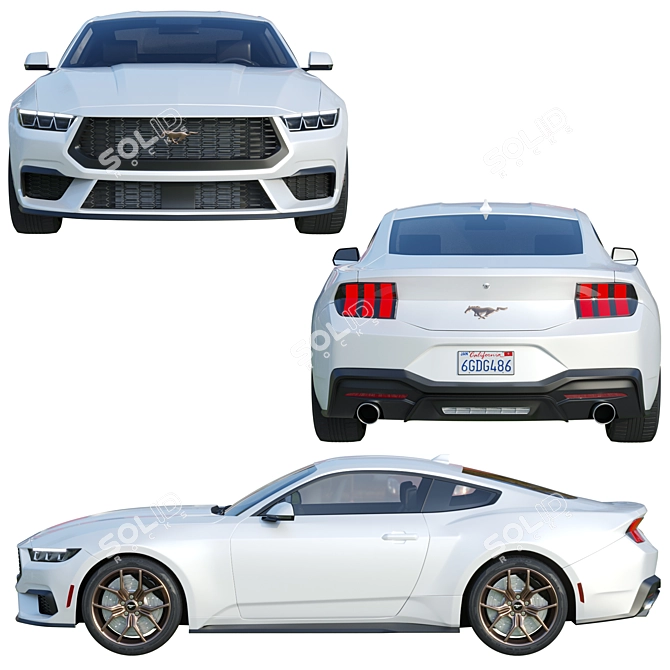 Ford Mustang 2023: Modern Classic Muscle 3D model image 2