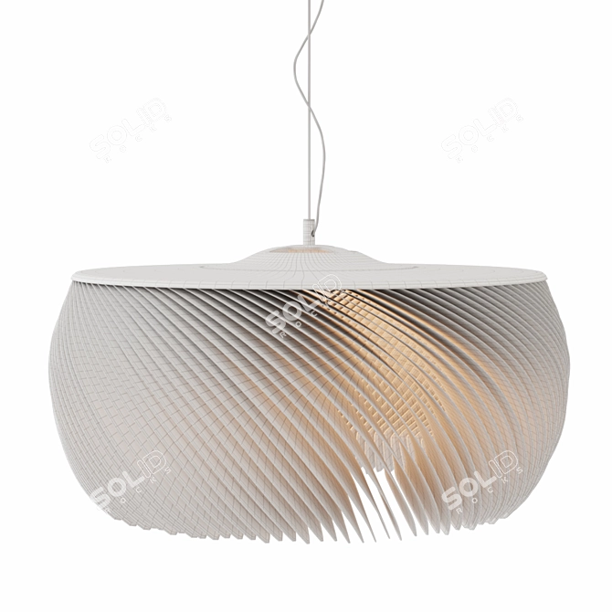 Elegant White Flower Pendant Light 3D model image 3