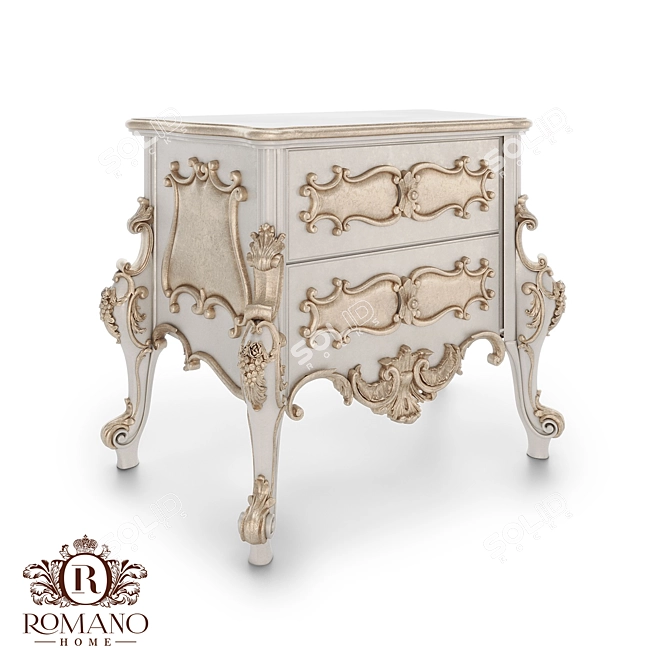Handcrafted Isabella Nightstand - Romano Home 3D model image 1