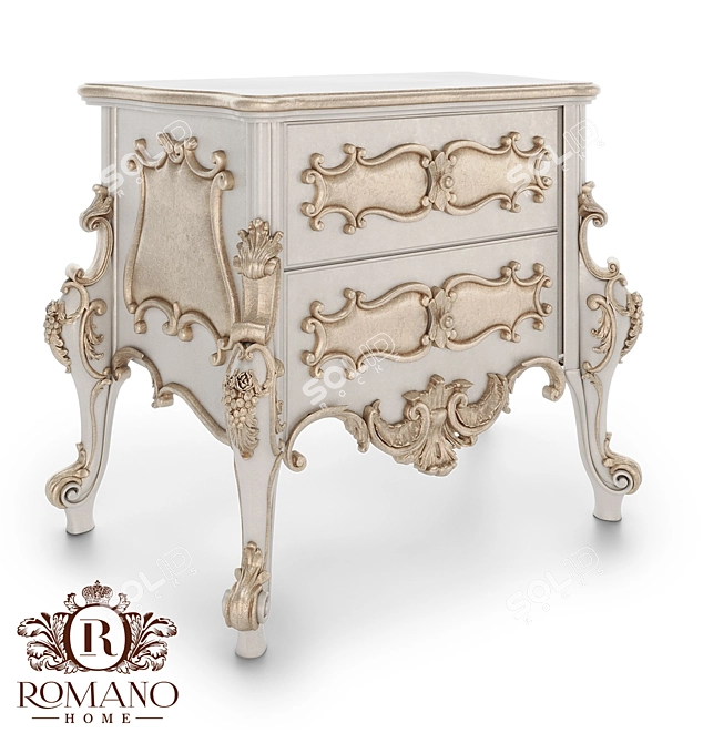 Handcrafted Isabella Nightstand - Romano Home 3D model image 4