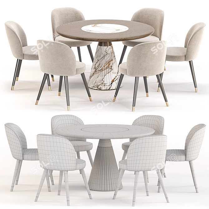 Modern Dining Set Collection | 3D Models 3D model image 4