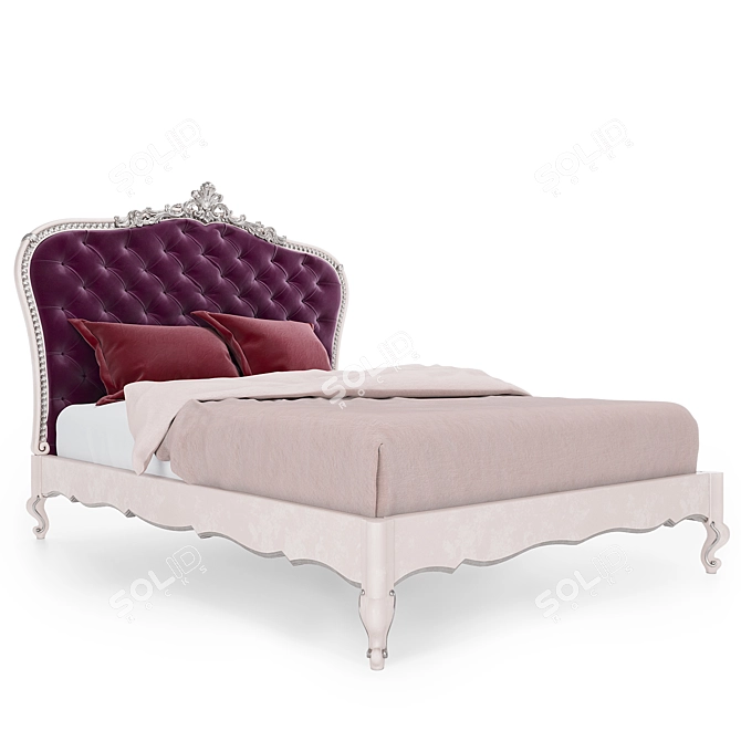 Romano Home Handcrafted Baroque Bed 3D model image 2
