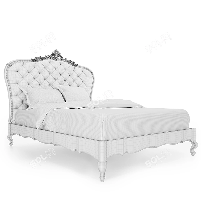 Romano Home Handcrafted Baroque Bed 3D model image 3