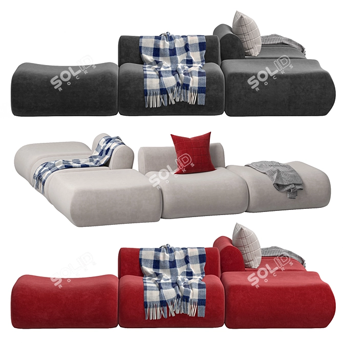 Jardan Lemmy Modular Sofa Armchair 3D model image 2