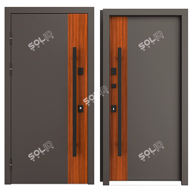 Nova_015 Aluminum Entry Door 3D model image 3