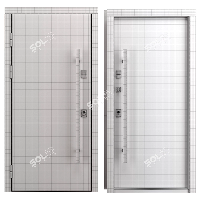 Nova_015 Aluminum Entry Door 3D model image 4