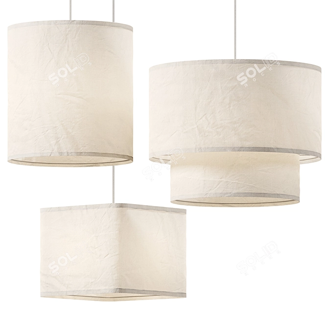 Thade Fabric Homeware Set 3D model image 1