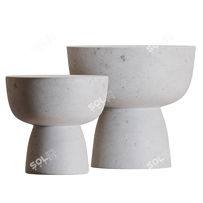 Concrete Magazine Tables, TurboSmooth Compatible 3D model image 3