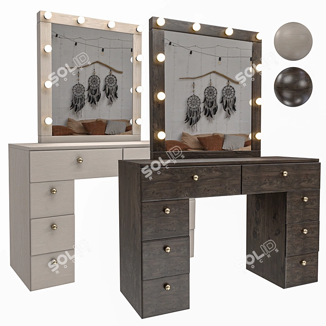 Mirrou 3 BMS Vanity Table 3D model image 6