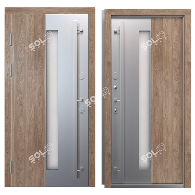Modern Metal Entry Door Nova_024 3D model image 1