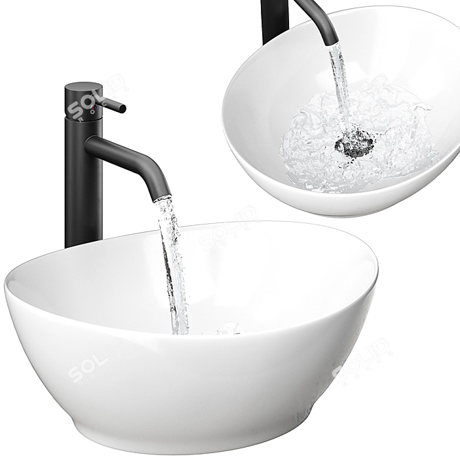 Calani Fiesta Sink with Armatura Faucet 3D model image 3