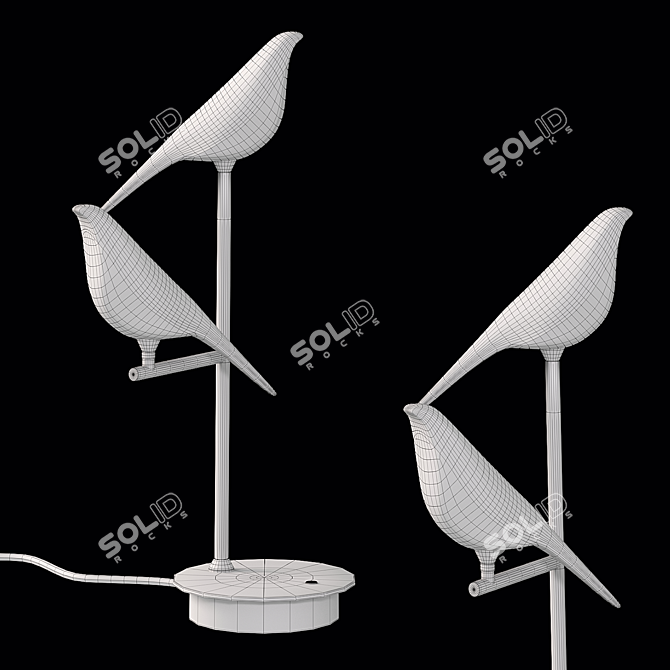 Modern Hummingbird Table Lamp 3D model image 2