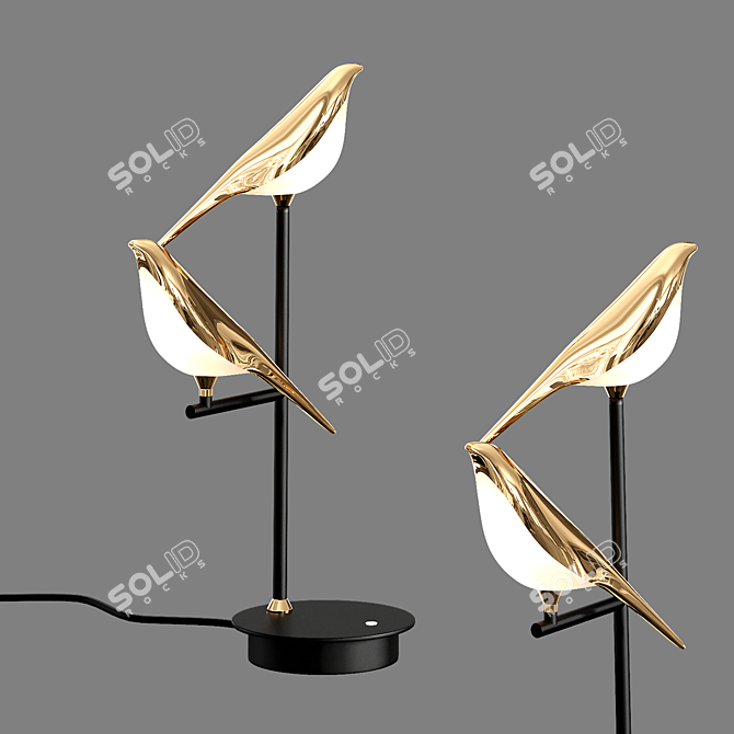 Modern Hummingbird Table Lamp 3D model image 3