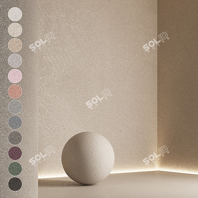 Seamless Texture Plaster Set 12 3D model image 1