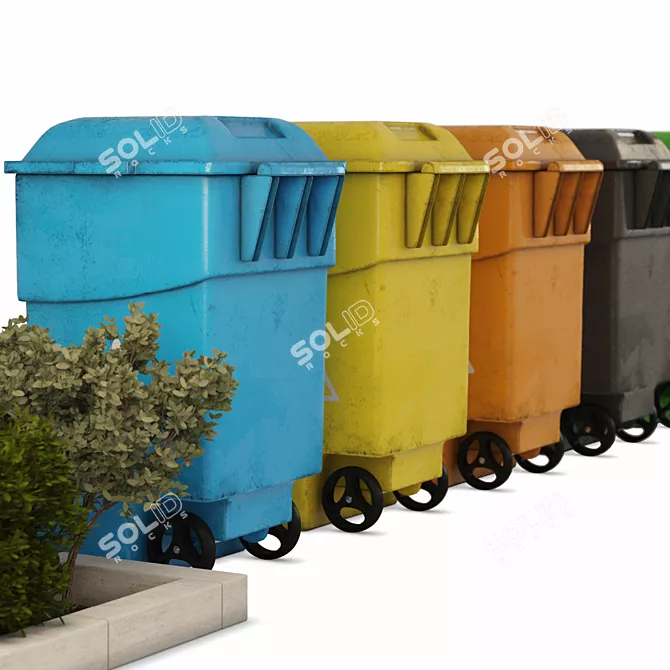 Plant-Infused Recycled Color Bins 3D model image 3