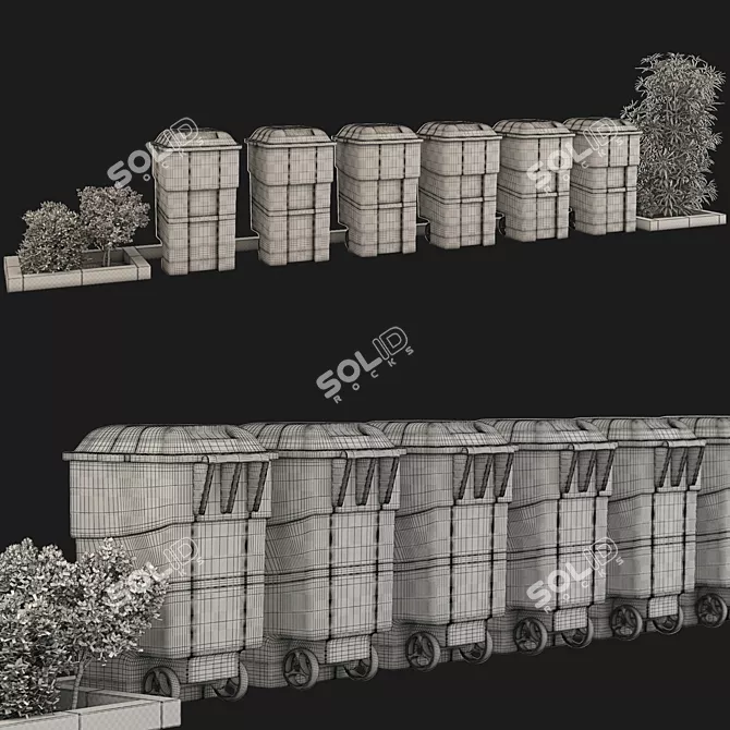 Plant-Infused Recycled Color Bins 3D model image 4