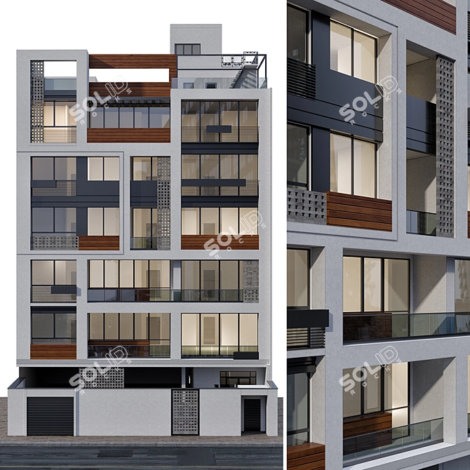 Modern Residential Apartment 3D Model 3D model image 2