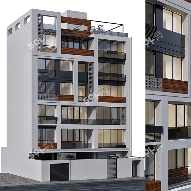 Modern Residential Apartment 3D Model 3D model image 4