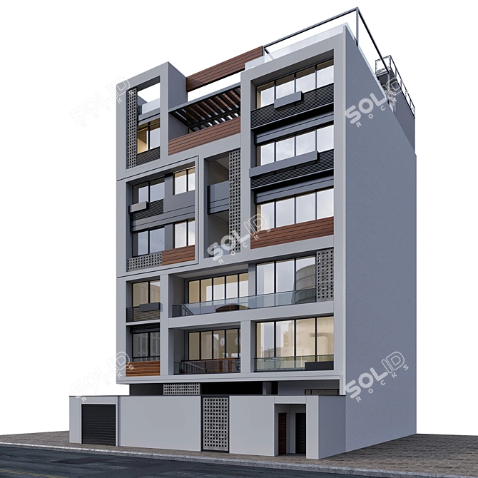 Modern Residential Apartment 3D Model 3D model image 5