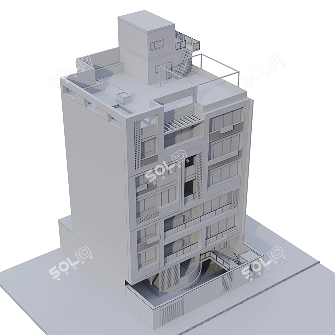 Modern Residential Apartment 3D Model 3D model image 6